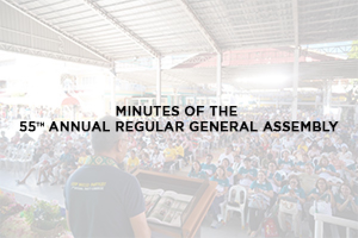 Minutes of the 55th Annual Regular General Assembly