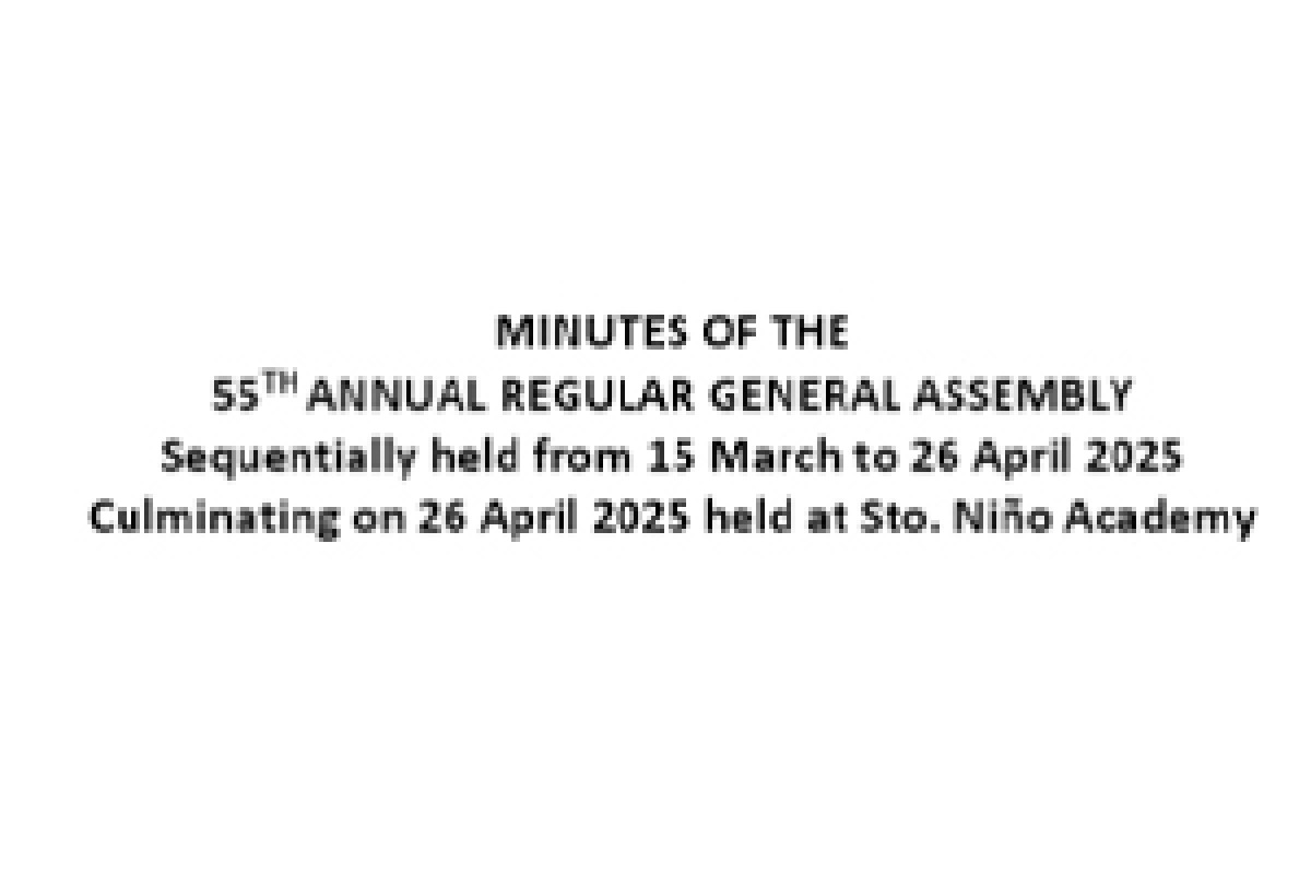 Minutes of the 55th Annual Regular General Assembly